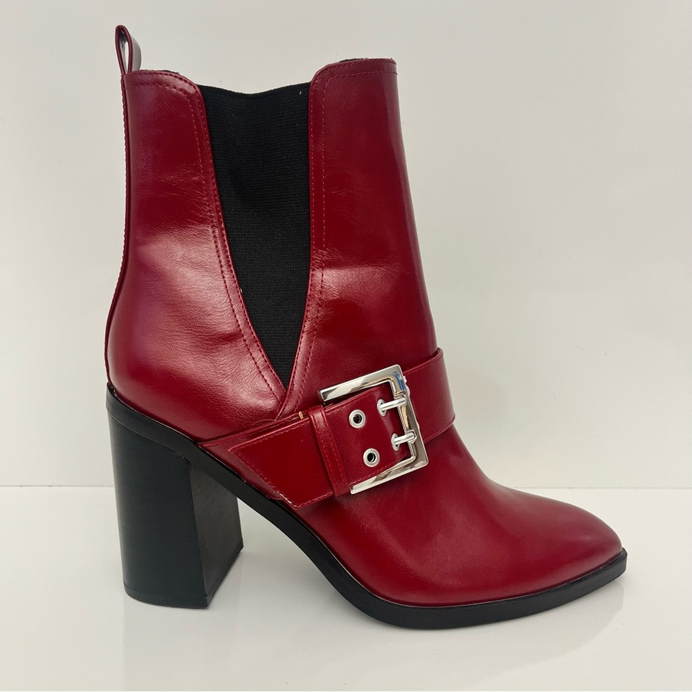 Dolce Vita Burgundy Heeled Boots with Buckle